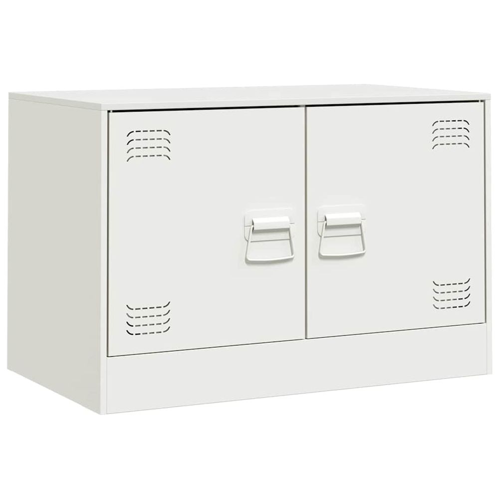 Meuble tv blanc 67x39x44 cm acier