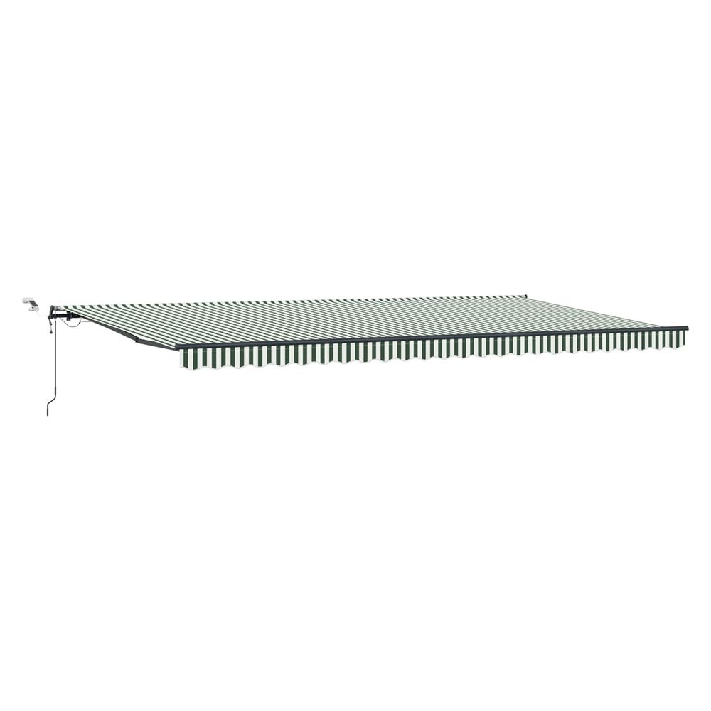 Auvent rétractable vert et blanc 600 × 300 cm polyester