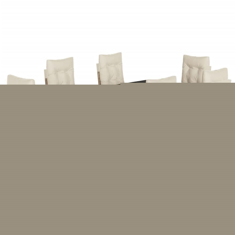 Ensemble à manger de jardin et coussins 7 pcs beige poly rotin