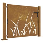 Portail de jardin 105x80 cm acier corten conception d'herbe