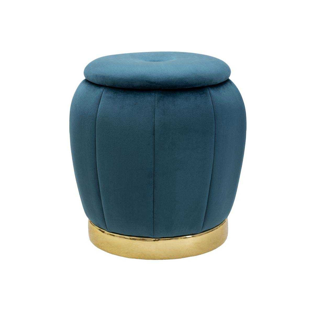 Pouf coffre de rangement en tissu paris 43 x 43 cm