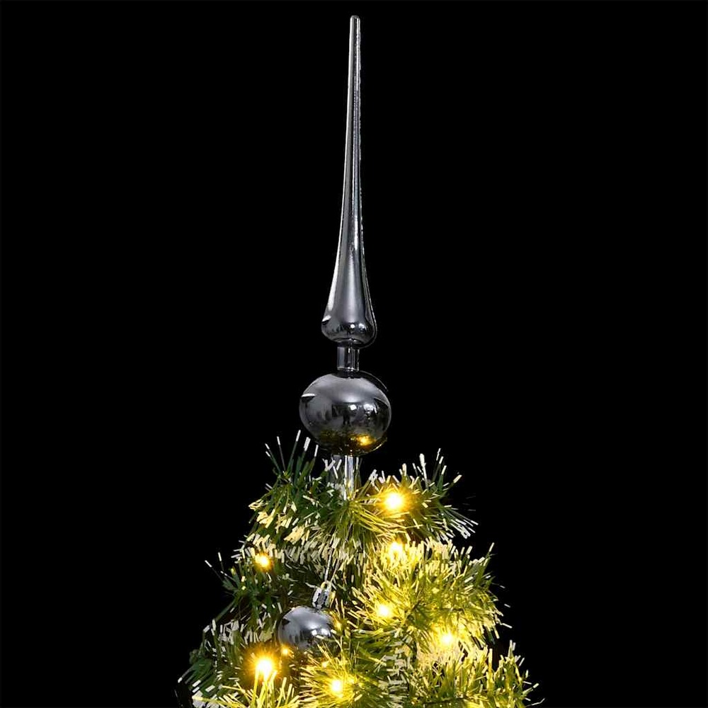 Sapin de noël artificiel 150 led&boules&neige floquée 150 cm