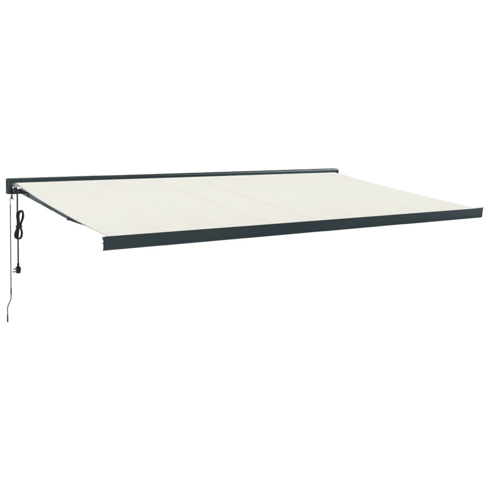 Auvent rétractable crème 5x3 m tissu et aluminium