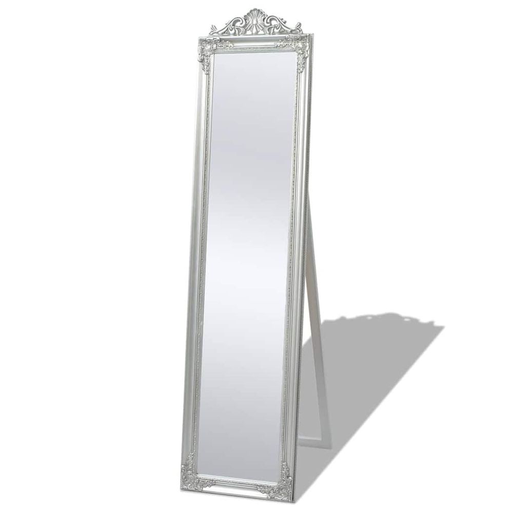 Miroir sur pied baroque 160x40cm ArgentÃ©
