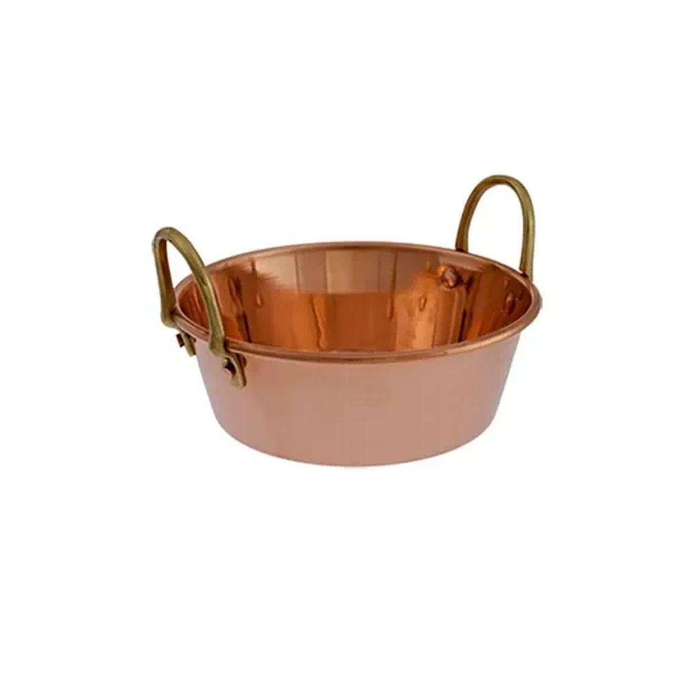 Pot, pöele de confiture - cuivre et laiton, diamètre: 16 cm