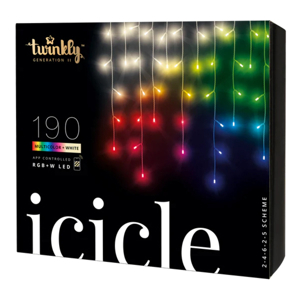 Twinkly icicle – guirlande lumineuse stalactite led contrôlée par application