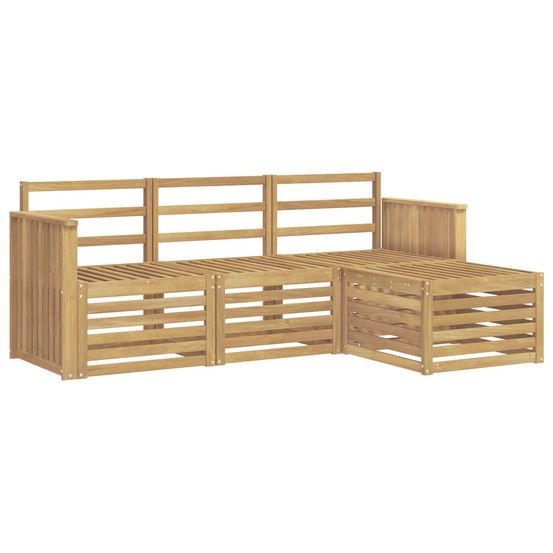 Ensemble de canapés d'extérieur 4 pc blanc bois d'acacia massif