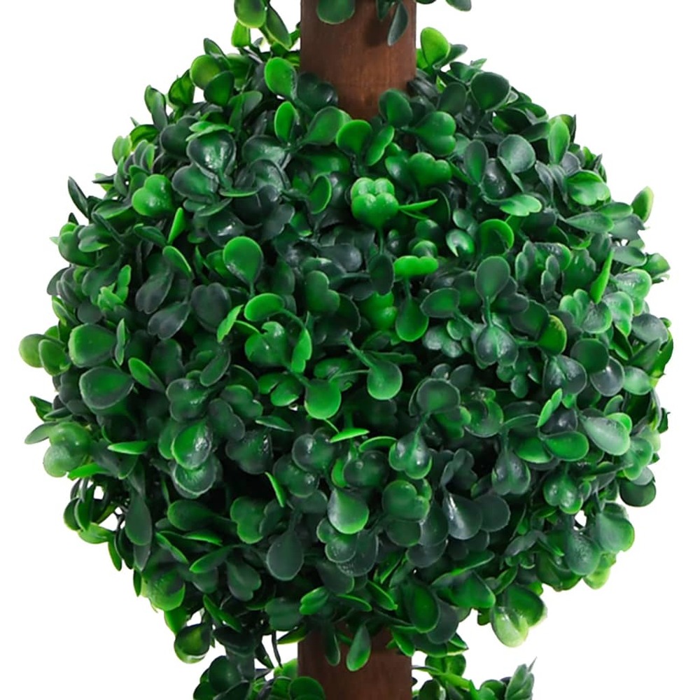 Plante de buis artificiel avec pot forme de boule vert 90 cm