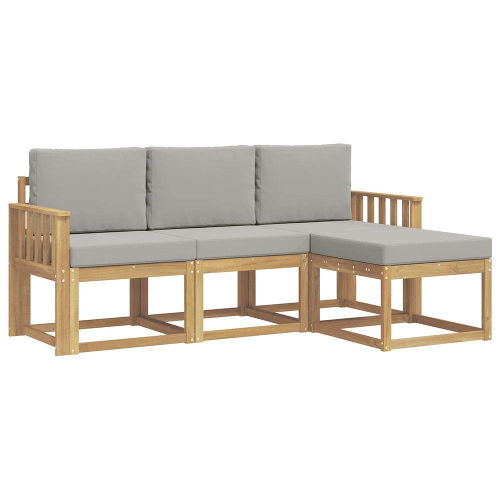 Ensemble de canapés d'extérieur 4 pc blanc et gris clair
