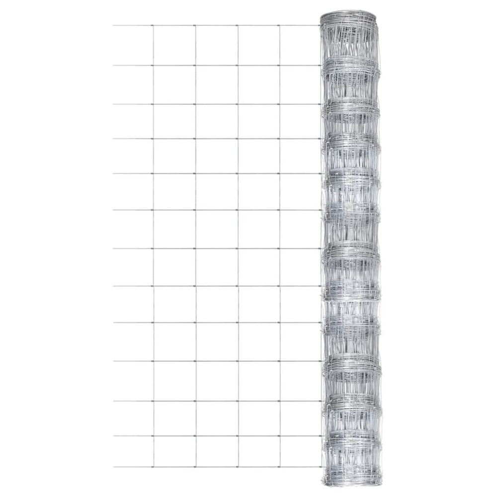 Clôture de jardin acier galvanisé 50x1,25 m argenté