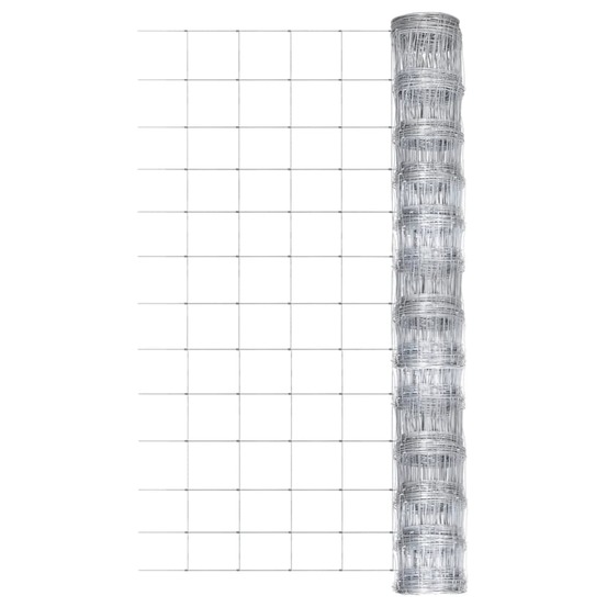 Clôture de jardin acier galvanisé 50x1,25 m argenté