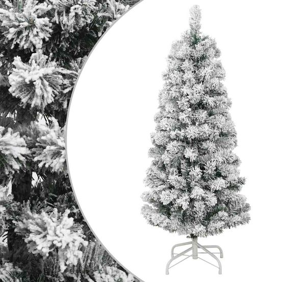 Sapin de noël artificiel floqué neige pvc 150 cm pour salon