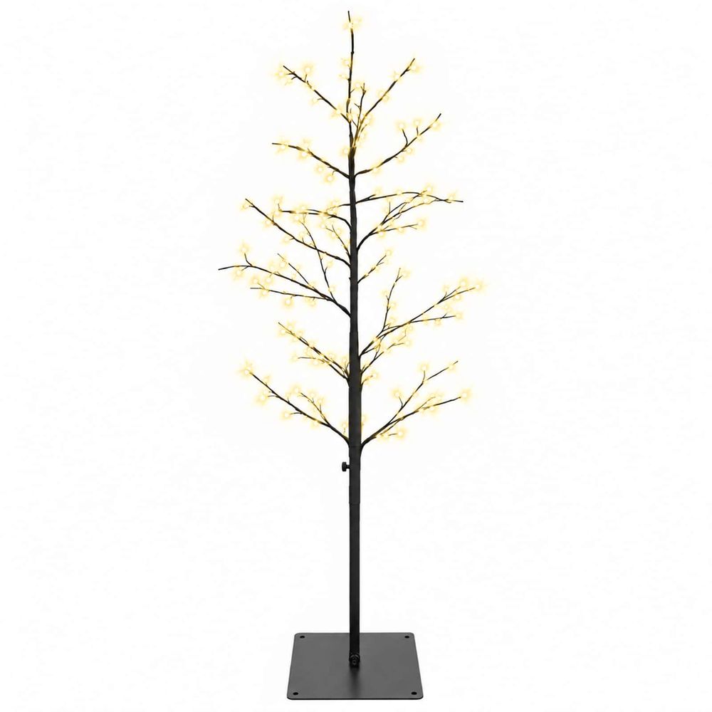 Petit sapin de noël bouleau noir 18 x 18 x 120 cm acier 279 led
