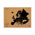Carte en liège - woody map natural europe / noir / 90x60 cm / cadre blanc