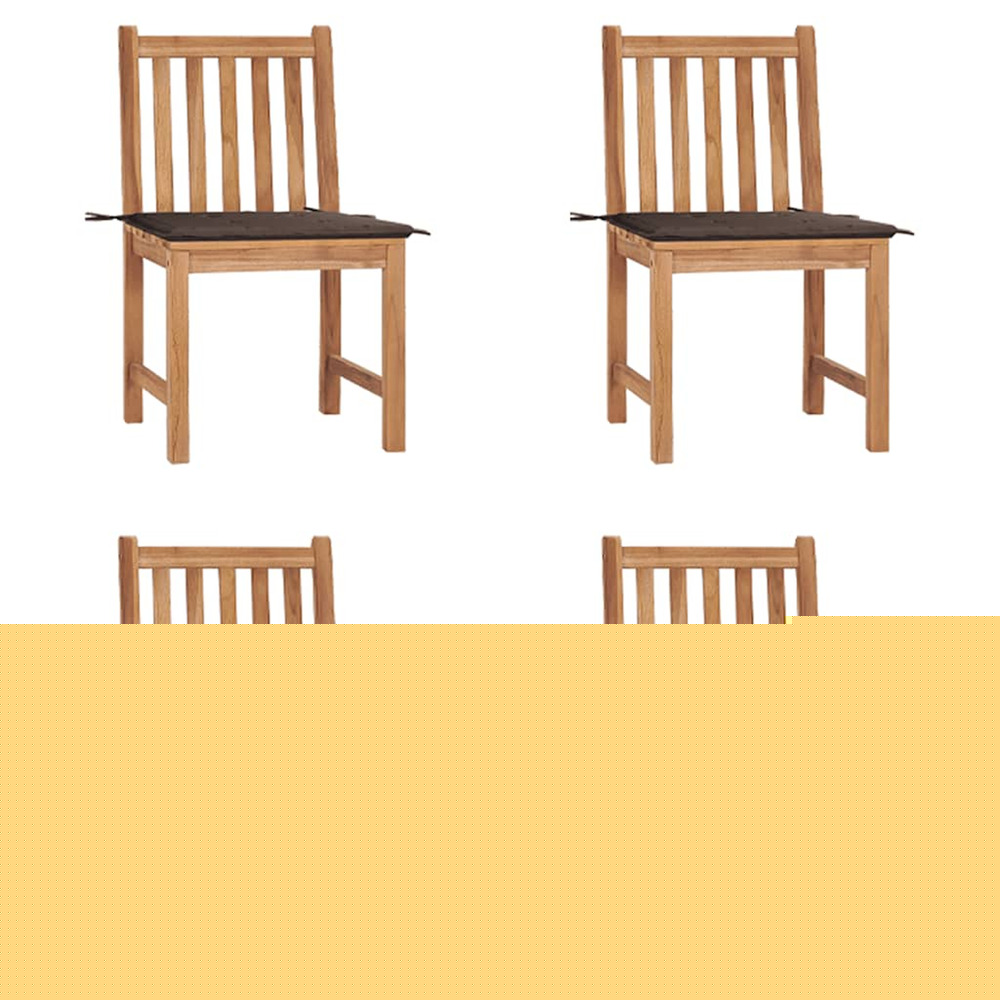Chaises de jardin lot de 4 avec coussins bois de teck massif