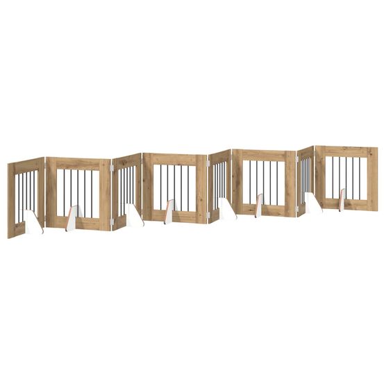 Porte de chien pliable avec supports 8 pc chêne artisanal 60 cm