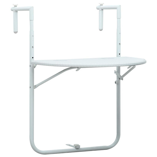vidaXL Table de balcon Blanc 60x64x83,5 cm