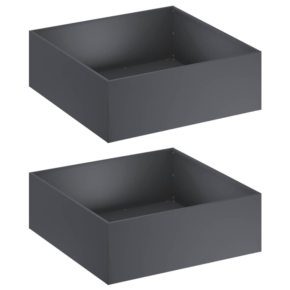 Cache-pot de jardin 2 pc anthracite 40 x 40 x 20 cm
