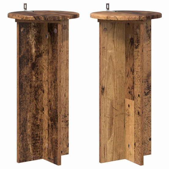 Support de plante 2 pièces bois ancien 29,5 x 29,5 x 60 cm