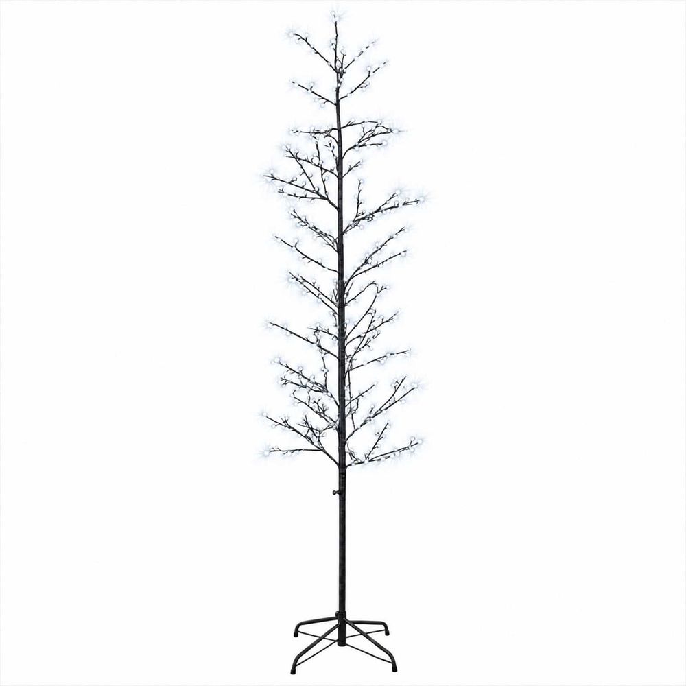 Petit sapin de noël bouleau noir 47 x 210 cm acier 567 led