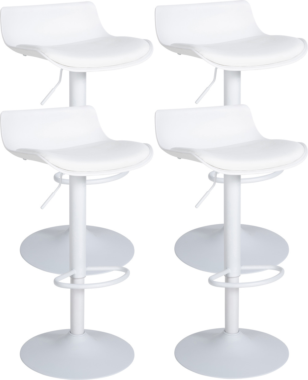 Lot de 4 tabourets de bar en simili cuir aveiro