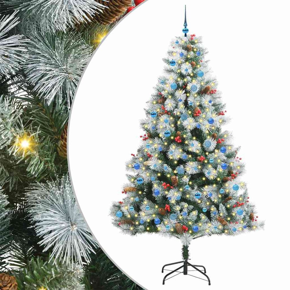 Sapin de noël artificiel vert et blanc 240 cm