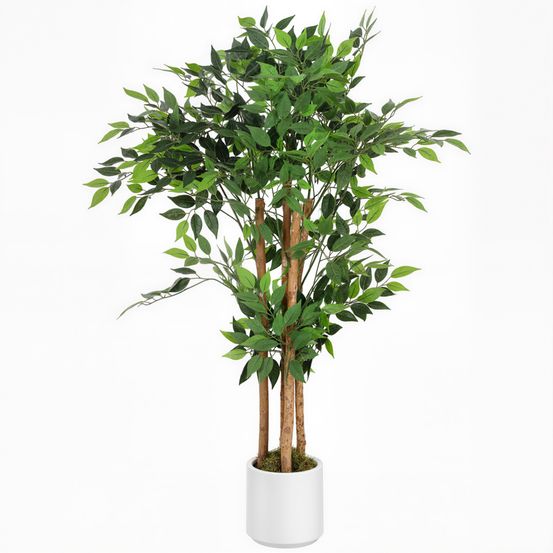 Figuier banian artificiel peva décoration salon effet naturel 120cm vert