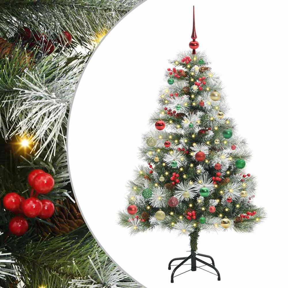 Sapin de noël artificiel vert et blanc 150 cm