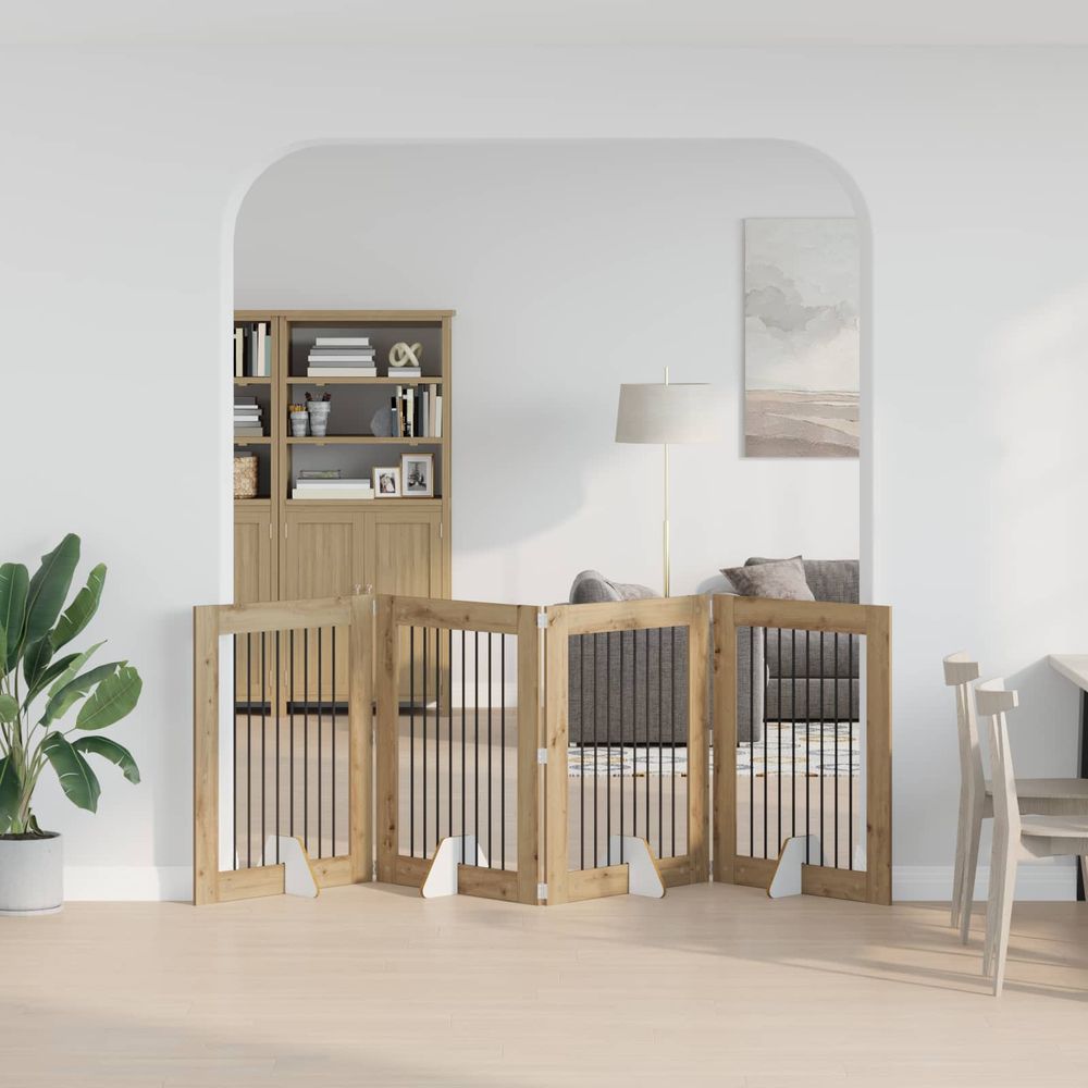 Barrière pliable chien bois d'ingénierie intérieur configuration 321cm chêne artisanal