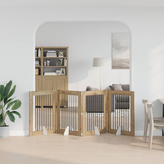Barrière pliable chien bois d'ingénierie intérieur configuration 321cm chêne artisanal