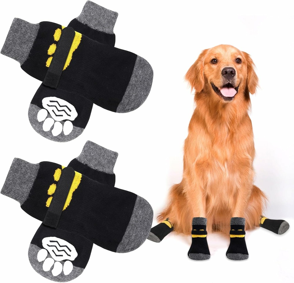 Chaussettes anti-dérapantes chien chat motif patte l