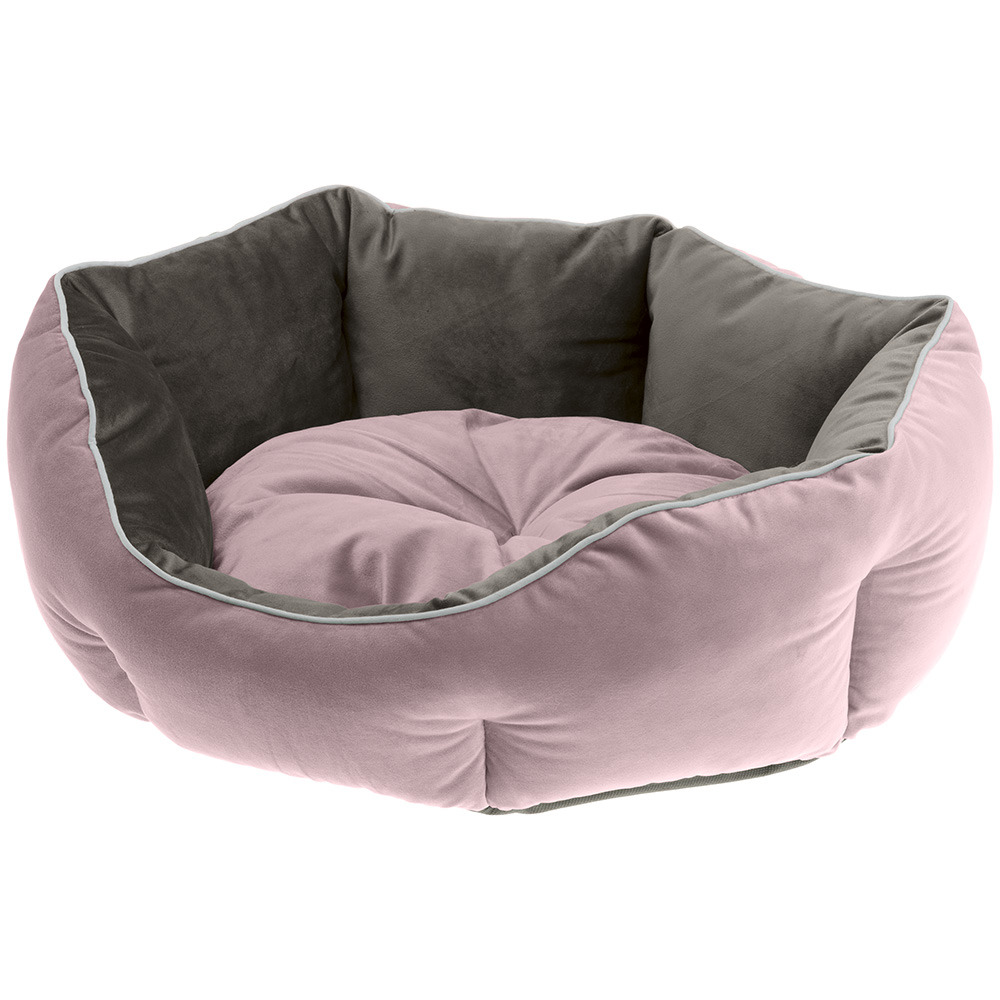 Ferplast divan pour chats et chiens queen 60 con coussin, couchage rembourré pour animaux, double-face, velours doux, lavable,