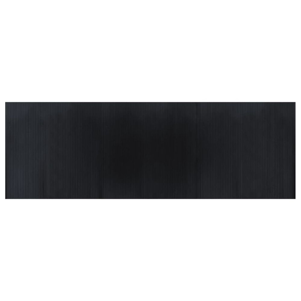 Tapis rectangulaire noir 100x300 cm bambou