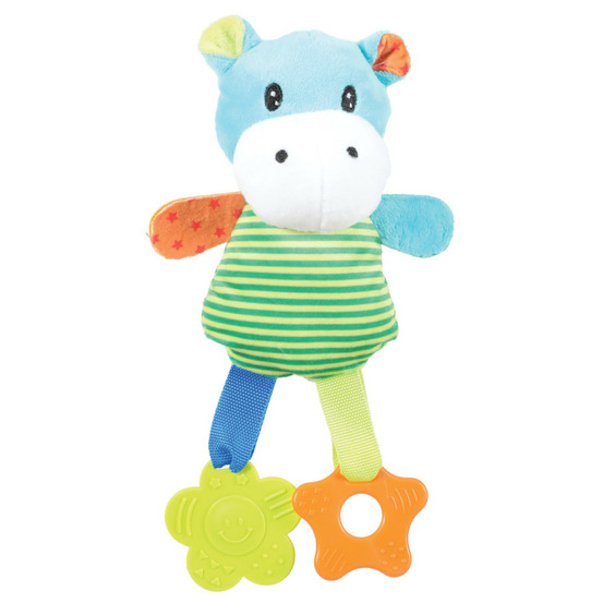 Peluche rio hippopotame vert anneau à mordiller 26 cm jeux pour chiots