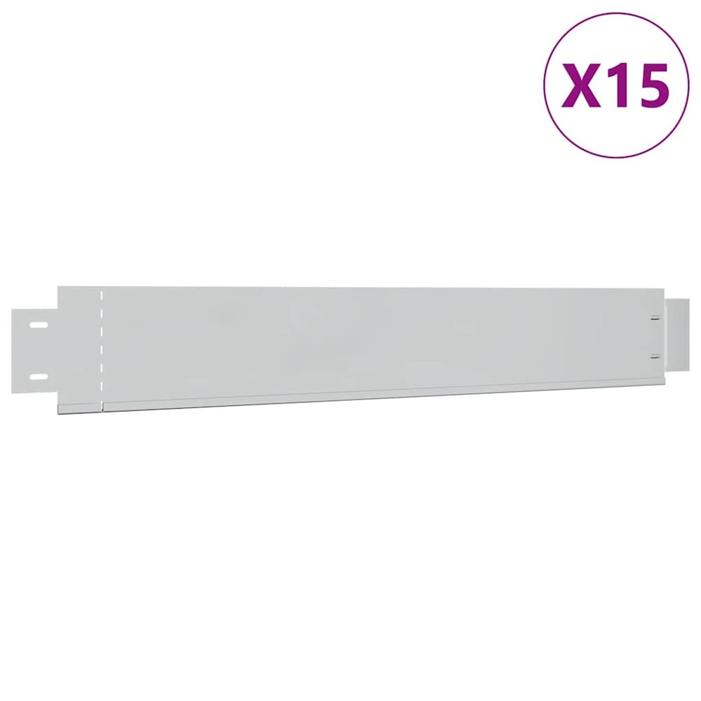 Clôture de pelouse flexible 15 pcs acier galvanisé 100x14 cm