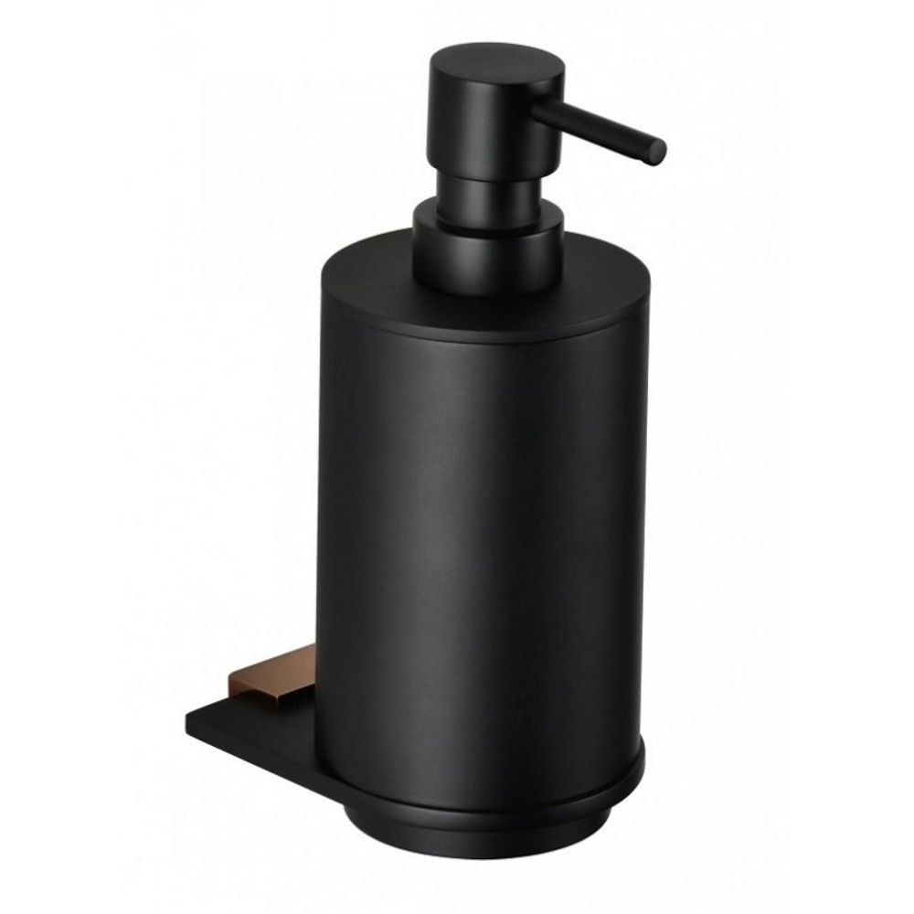 Distributeur de savon liquide galla en laiton noir et doré 230ml