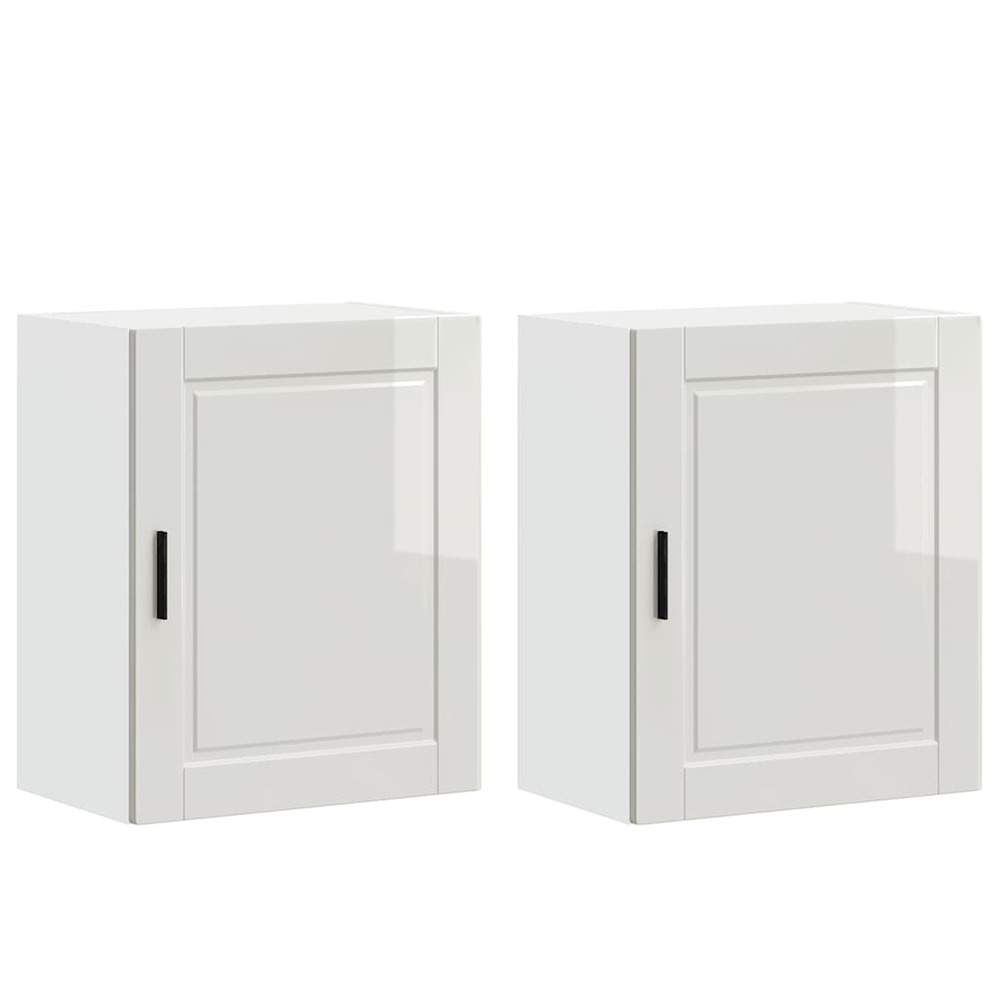 Armoires murales de cuisine 2 pcs porto blanc brillant