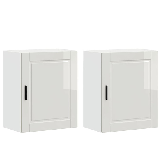Armoires murales de cuisine 2 pcs porto blanc brillant