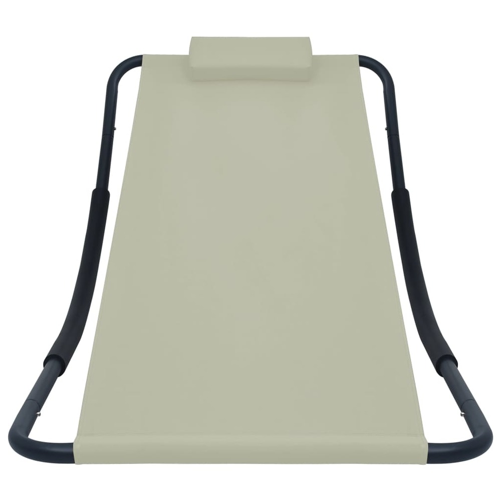 Lit de jardin crème 200x90 cm acier