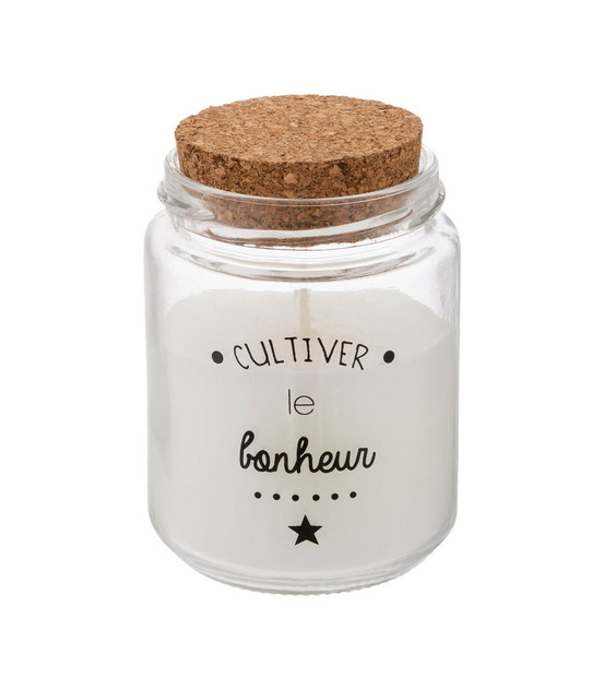 Bougie parfumée pot en verre avec bouchon en liège 130g