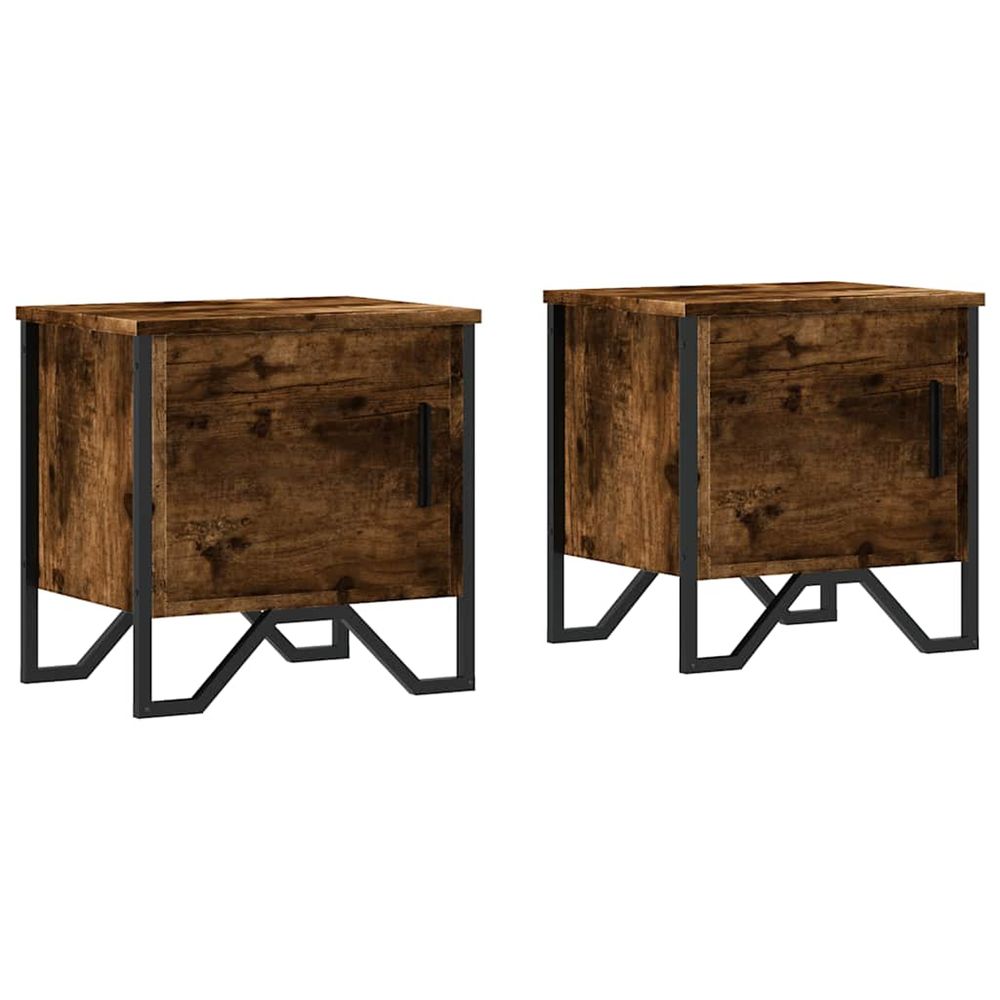 Tables de chevet 2 pcs chêne fumé 40x30x40 cm bois d'ingénierie