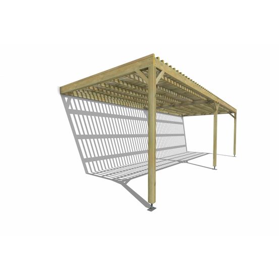 Pergola bois • 8m x 3m • adossée • sens largeur • lattage bois • livraison comprise