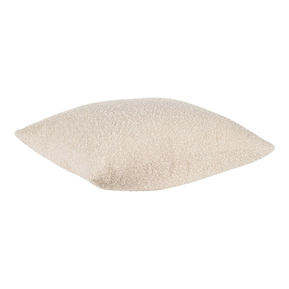 Coussin carré beige en polyester bouclé 45 x 45 cm