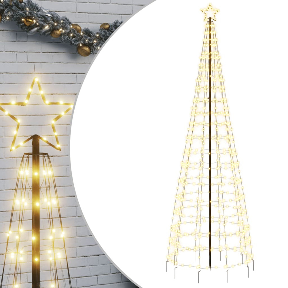 Sapin de noël à led avec piquets 570 led blanc chaud 300 cm