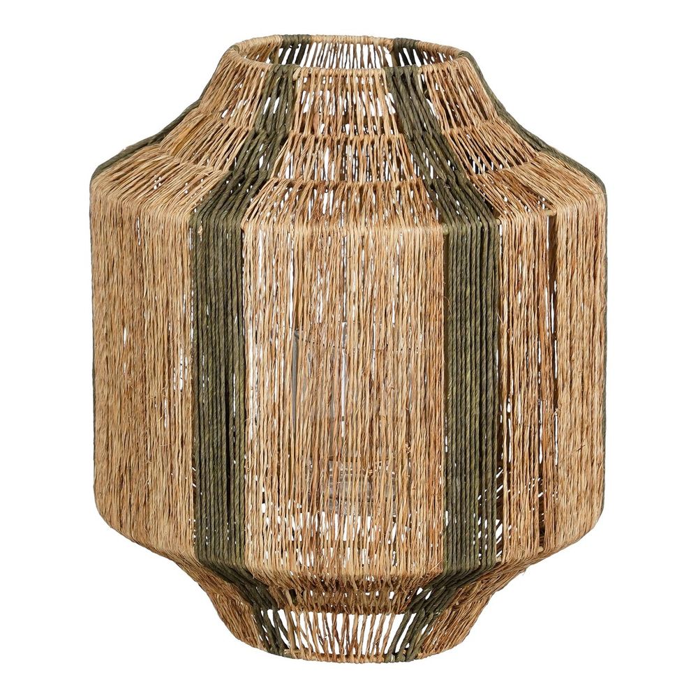 Mica decorations liliano lanterne - h36 x ø30 cm - jute - vert foncé