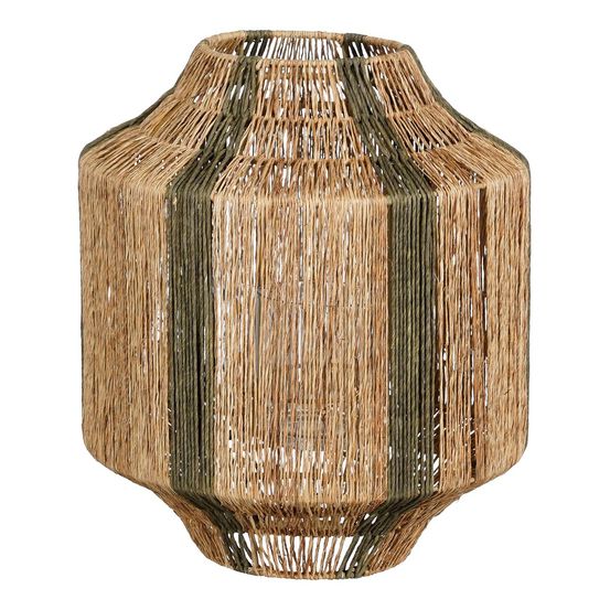 Mica decorations liliano lanterne - h36 x ø30 cm - jute - vert foncé