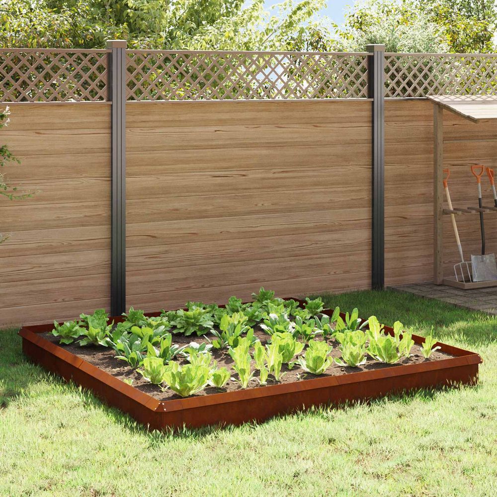 Clôture anti-limaces 12 pcs acier robuste protection jardin potager 100x25cm rouillé