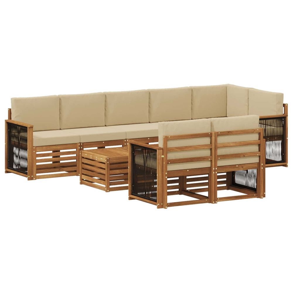 Ensemble de canapés d'extérieur 8 pc naturel