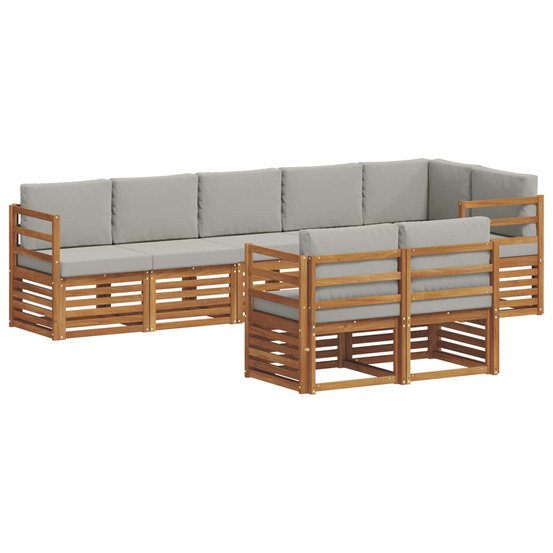 Ensembles de canapés avec coussin 8 pcs gris naturel et clair