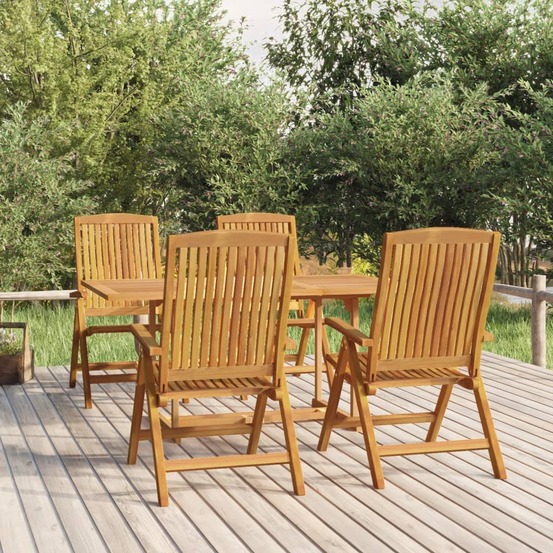 Ensemble à manger de jardin 5 pcs bois de teck massif